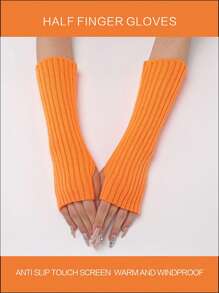 1 Par de guantes de punto de media dedos, cálidos y versátiles para otoño/invierno, aptos para teclado, fiesta, conducir, ciclismo, senderismo, escritura, Navidad, accesorios de Halloween