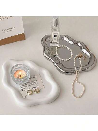 1 件塑料云形饰品托盘、珠宝收纳盘、家居装饰、圣诞礼物、新年礼物、男女通用、女士收纳整理器、旅行必需品、返校礼物