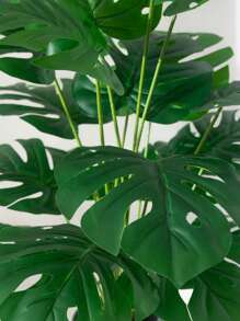 65cm Large Artificial Plants Fake Monstera Tree Plastic Palm Leaves Green Turtle Leafs Floor Tree Branch Without Pot 18 Leaves Tropical Banana Tree For Home Garden Kitchen Party Decor