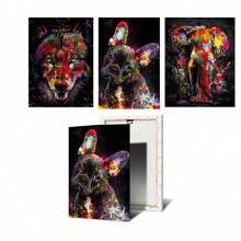 1pc Wall Arts Posters Optional Frame Animals Abstract Colorful Lion Animal Canvas Painting Graffiti Wall Art Picture Artwork Modern Posters And Prints Home Decor