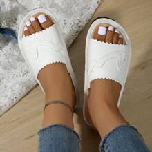 New Flat Low-Profile Outdoor Beach Travel Vacation Strap Slip-On Sandals For Women, Summer