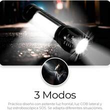 6 Linternas LED Recargables, Lamparas de Mano de 2,000 Lumenes, 3 Modos de Iluminacion, 6,000 Horas de Vida Util, Cada Linterna Incluye Cable de Carga y Estuche - Negro - Ver 6