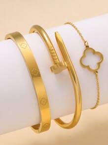 Brazalete de flores grandes decorado con circonita de acero inoxidable de moda, adecuado para uso diario, San Valentín, mamá, madre, Día de la Madre, regalo