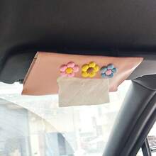 1 件创意可爱花形汽车遮阳板纸巾架，多功能汽车纸巾盒 - 均碼 - 查看 8