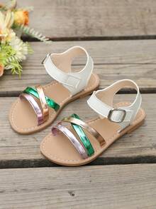 Sandal cho bé gái Giày công chúa Hàn Quốc Đế mềm Thời trang cho bé gái và Dép xỏ ngón đi biển thoải mái - trắng - Xem 3
