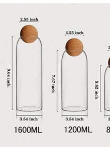 Glass Jar With Round Ball Lid, Seal Coffee Bean Container, Kitchen Food Storage Canister, Creative Cork Tea Leaf Organizer