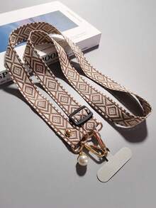 Adjustable Retro Plaid Lanyard With Pearl Decor, Suitable For ID Card Or Casual Use - Multicolor - View 15