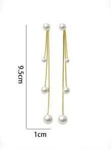 1 par de pendientes colgantes con borlas y perlas vintage para mujer, elegantes para bodas, fiestas y ocasiones formales