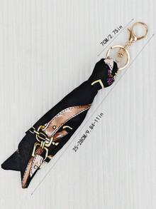 Women Handbag Pendant Accessory With Silk Scarf Fashion Silk Scarf Handbag Charm Ladies Key Chain - Multicolor - View 8