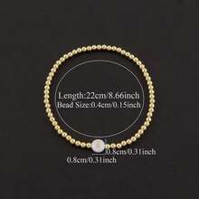 1 件全新复古圆形字母金色串珠女式脚链