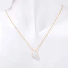 18K Gold Plated Pear-Shaped Zirconia Stainless Steel December Birthstone Necklace, Christmas, Birthday, Valentine's Day Gift