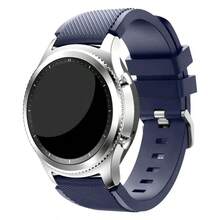 1 pieza Correa de reloj de silicona de 22mm, compatible con Samsung Gear S3 Frontier/Classic, correa de repuesto deportiva de silicona, se ajusta a Gear S3 Frontier/S3 Classic, Watch 2 Pro/GT/GT2(46mm)/GT2E/GT2 Pro/Watch 3/3 Pro, correa de reloj universal suave de silicona de 22mm - Azul 1 - Ver 3