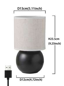 1PC Antique Style Black Table Lamp, Non-Woven Lampshade, Warm Light, USB Powered, Suitable For Living Room, Bedroom, Study, Dining Table, Desk, Office And Other Home Ambience Feeling Table Lamp, LED Table Lamp, Desk Lamp, Reading Lamp, Bedside Lamp