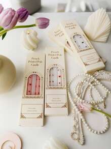 2pcs/Set (One Box) Long Pole Conical Heart Pink Candle, 9.84 Inches, Soy Wax Smokeless, Wedding Banquet Decoration Atmosphere Long Candle Branch, Black Heart, Red Heart, Pink Candle White Candle, Holiday Atmosphere Candle, Valentine's Day Candle, Cute And Fun Candle