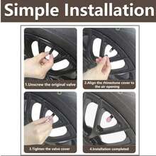 4pcs Diamond Studded Tire Valve Caps Universal Bling Car/Auto Wheel Tire Valve Stem Covers - Pink - View 6