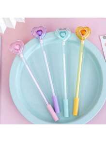 6pcs Black Gel Pen Prize Purple Ink Pen Signature Pen Party Pen Neutral Pen Center Prize Plastic Fountain Pen Office (Color Random) School Supplies,Back To School