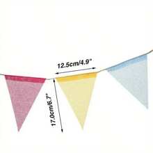 Drapeau polyester multicolore de 374,65 cm (147,63 pouces), drapeau suspendu polyvalent convenant pour la décoration de la maison et d'événements, mariages, anniversaires, Pâques, Noël, Halloween, Thanksgiving, Nouvel An, jardins et autres festivals et occasions / Réutilisable