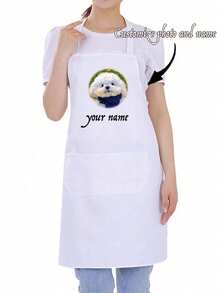 1件定制防水围裙，可个性化定制文字和照片，趣味厨房烹饪围裙，可定制Logo和文字，是情人节、父亲节、母亲节、生日、周年纪念日的理想礼物——送给女性、厨师、妈妈、爸爸、丈夫、女朋友、男朋友的独特礼物，也适合婚礼（男女皆宜），另附洗衣手套。 - 彩色 - 查看 4
