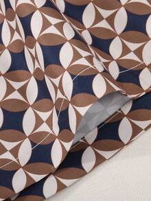 Men's Simple Casual Plaid Beach Shorts With Pockets, Holiday Beach Swim Trunks - Brown - View 5