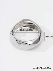 Joias europeias e americanas transfronteiriças - Conjunto de pulseiras assimétricas onduladas e lisas, únicas e versáteis