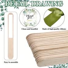 50 Pieces Of  Green Floral Handheld Fans With Bows And Sturdy Wooden Handles - Perfect For Weddings, Bridal Showers, Anniversaries, Birthdays, And Home Decor - 綠色 - 查看 6