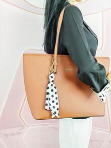 Women Handbag Pendant Accessory With Silk Scarf Fashion Silk Scarf Handbag Charm Ladies Key Chain - Multicolor - View 12