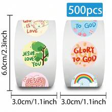 500 Buah Stiker Alkitab Kartun, Stiker Ayat Alkitab, Stiker Estetik, Stiker Kristen, Stiker Inspiratif, Stiker Warna-warni, Stiker Vinyl Tahan Air untuk Botol Minum, Komputer, Laptop, Ponsel, Koper, Notebook, Kulkas - MultiWarna - View 4