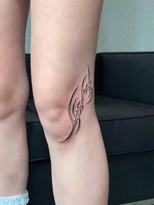 1-3片可水洗防水防汗不反光临时纹身贴纸欧美风格ins个性精灵图腾适合人们日常使用 - 黑色 - 查看 4