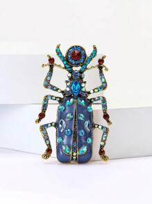 1 pezzo Spilla a forma di scarabeo con cristalli per donna, spille a forma di insetto, da applicare su borsa, maglione, cappotto, cappello, scarpe, vestito, tailleur