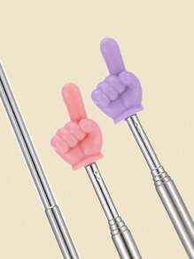 1/3/5 pièces Pointeur en acier inoxydable portable de couleur aléatoire, aide à l'enseignement