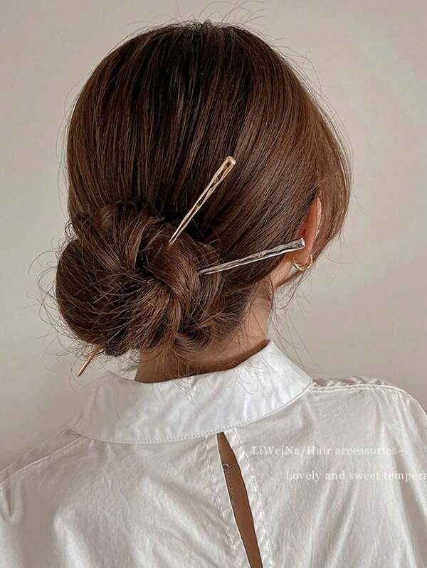 1 pezzo Elegante e semplice fermaglio per capelli a chignon per uso quotidiano, accessorio per capelli versatile per donne, fermaglio per capelli, creatore di chignon, accessorio per capelli, fermagli per acconciatura, articoli scolastici