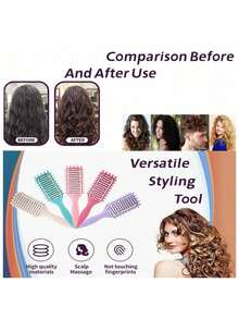 Lược tạo kiểu tóc xoăn, Lược tạo kiểu tóc xoăn mới năm 2025 dành cho tóc xoăn, hoàn hảo để gỡ rối, tạo kiểu và làm xoăn tự nhiên cho cả nam và nữ - Nhiều màu - Xem 5