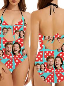 1 pieza Traje de baño personalizado diseñado para mujeres/parejas, bañador de una pieza para damas con diseño calado de mariposa, sexy y de moda, traje de baño de tirantes finos sin mangas, apto para piscina, playa, vacaciones, traje de baño para niñas, regalo perfecto para novia/esposa