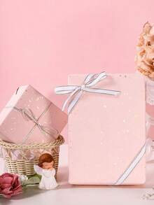 Matte Metallic Wrapping Paper, Light Pink Confetti Pattern, Matte Kraft Wedding Wrapping Paper, Solid Color Wrapping Paper For Valentine's Day, Romantic Style Suitable For Weddings, Graduations, Birthdays, DIY Bouquets, Metallic Birthday Gift Wrapping Paper, Gift Box Filler, Best Friend Gifts And DIY Decoration Paper (For Accessories), Solid Color Patterns, Matte Wrapping Paper, Autumn, Winter - Pink - View 7