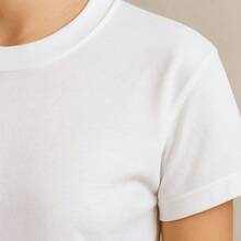 WOMEN'S T-SHIRT PREMIUM COTTON COMFORT SHORT SLEEVE T-SHIRT - 白色 - 查看 6