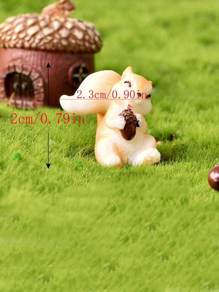 3件/4件/5件/6件套微景观庭院花园花盆装饰，可爱松鼠树脂工艺品园艺摆件生日礼物，家居装饰摆件汽车摆件，非常适合室内外装饰、花园派对、节日、办公室等场合。 - 黃色 - 查看 5