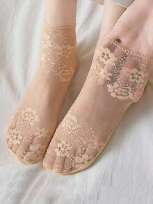 5 Pairs Women's Lace Thin Invisible Socks, Versatile Daily Wear, Spring/Summer - Multicolor - View 2