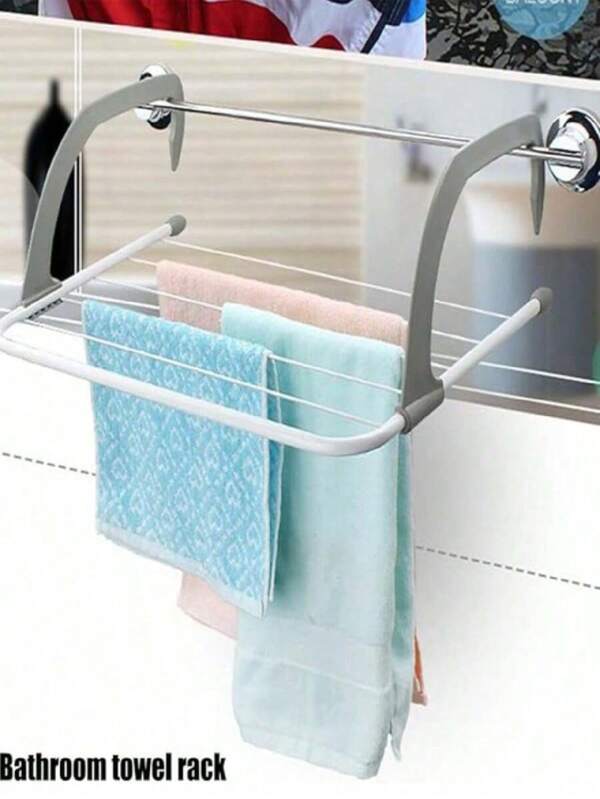 Un séchoir à linge portable (51*35*16CM) adapté au balcon, à la balustrade pliable du rebord de la fenêtre, au séchoir à linge, au porte-serviettes pliable, au séchoir à linge suspendu à la fenêtre