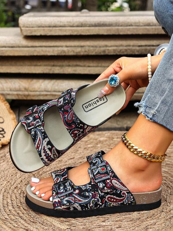 Ultra-Light Thick Flat Soft Bottom Soft Face Beach Outdoor Home Increase Height Women's Flat Sandals