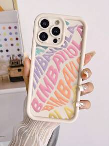 Funda para teléfono a prueba de golpes con estampado de letras en relieve en color beige, con estilo minimalista compatible con iPhone 16 Pro Max, iPhone 13, iPhone 16, iPhone 15, iPhone 15 Pro Max con diseño pintado a colores, iPhone 13, iPhone 14, iPhone 11, iPhone 12, iPhone 14 Pro Max, iPhone 13, iPhone 14, iPhone 11, iPhone 12, diseño suave antigolpes para XS, XR, 7/8P, 7/8 GES, iPhone 16, iPhone 15, XR, iPhone 16 Pro Max, 7P 8P, P12 Pro Max, P13 Pro Max, P14 Pro Max, P13, P14, P11, P12, P14 Lady, XS/S/XS MAX, 78GES