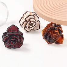 玫瑰花发夹，公主风格发饰，发爪夹，优雅后脑勺发饰时尚发饰 - 彩色 - 查看 3