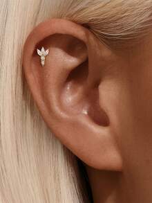 1 件 925 纯银榄尖形恶魔眼耳钉平背耳钉耳钉耳钉精美珠宝适合日常佩戴婚礼派对订婚周年纪念情人节