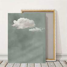 1/2 tấm áp phích nghệ thuật treo tường hình đám mây và đuôi chuột màu xanh lá cây xô thơm - Tranh in canvas bầu trời trừu tượng hiện đại cho phòng khách, phòng ngủ, ký túc xá và trang trí thẩm mỹ tại nhà - Quà tặng hoàn hảo, khung tùy chọn - Nhiều màu - Xem 4