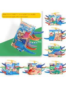 6-Page Unrippable Cloth Book For Infants & Toddlers, Montessori Cognitive Book With Ocean Animals & Dinosaur Cartoon Patterns, Promotes Early Learning & Cognitive Development, Christmas/Thanksgiving Gift, Baby Sensory Book, Infant Cloth Book, Baby's First Cognitive Book