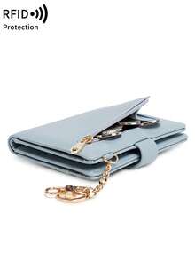 MIYIN Slim Wallet For Women,RFID Blocking Bifold Credit Card Holder With Zipper Coin Pocket,ID Window,Keychain Fashionable For Daily Lightweight Portable Card ID Card White-Collar Workers For Female For Holiday For Anniversary For Birthday Gift Accessories Gift Casual Card Holder Wallet Business Card Holder Credit Card Holder Women For Women Mini Wallet Card Wallet