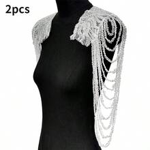 1 chiếc dây tua rua đính sequin trang trí vai/Phụ kiện thời trang cho váy cưới, áo choàng biểu diễn/Miếng vá thêu vàng, phụ kiện trang trí quần áo - Nhiều màu - Xem 13