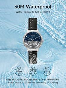 Guess Đồng hồ thạch anh tròn cho nữ, Đồng hồ đeo tay dây da đen cho nữ, Đồng hồ dành cho doanh nhân và thường ngày, Quà tặng Valentine sang trọng thanh lịch GW0377L1 - Bạc - Xem 3