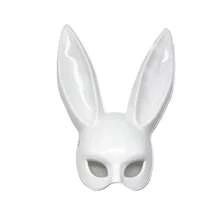 Masque de lapin noir et blanc, décoration de fête de Pâques, masque de lapin à longues oreilles, costume de lapin, cosplay