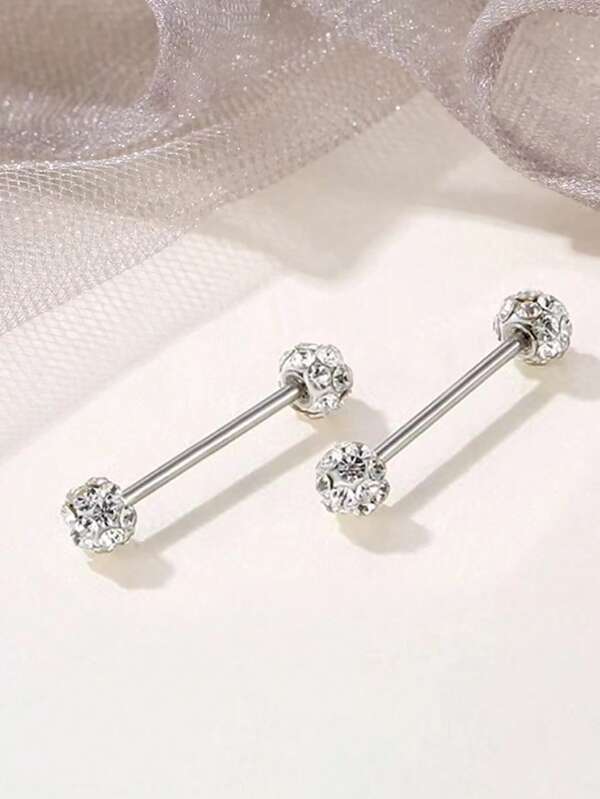 2 piezas de 14G Anillos de acero inoxidable para perforación corporal, anillos para pezones, anillos para lengua para mujeres