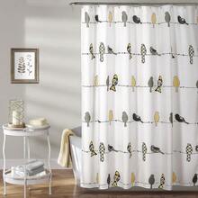 New Lush Decor Rowley Birds Shower Curtain, 72\U201d W X 72\U201d L, Yellow & Gray - Colorful Floral Bird Pattern - Whimsical & Playful Bird Shower Curtain - Farmhouse, Coastal, & Boho Bathroom Decor - 黃色和灰色 72 英寸寬 x 72 英寸長(1 包) - 查看 1